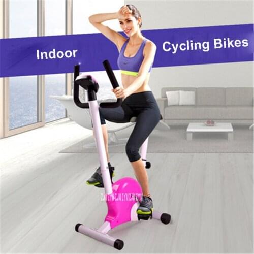 Indoor foldable upright low noise spinning/indoor cycling bike adjustment LCD adjustable cushion JD-001 Indoor Cycling Bike pink