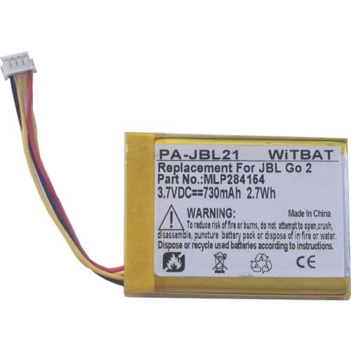 New 3.7V 730mAh Li-Polymer Battery for JBL GO 2 Bluetooth Speaker Battery Rechargeable Accumulator pack Replacement MLP284154