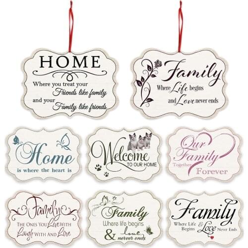 Family Wooden Signs Sweet Home Wood Hanging Plaque Birthday Christmas Thanksgiving For Friend Mother Lover Decor Tag