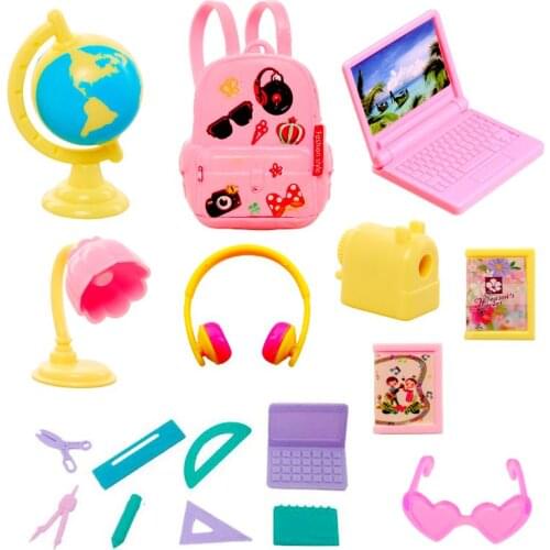 Fashion Doll Accessories 40 Items/Lot Shoes For Barbie Glasses Miniature kids Toys Clothes Dress For Barbie DIY Girl' Present