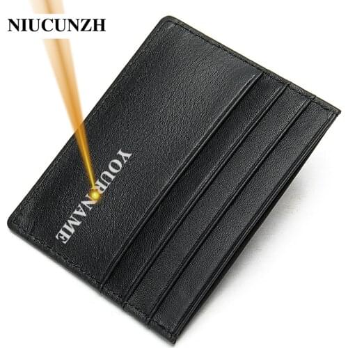 NIUCUNZH Men’s business card holder for men personalized leather Wallet for cards luxury designer man wallet card holder