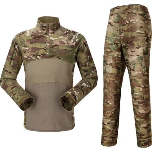 Outdoor Combat Trainning Camo Tactical T Shirts Men Army Military Camping Hiking Hunting Camouflage Uniform Frog Sport Shirt