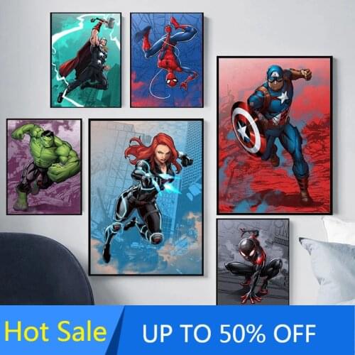 Canvas Painting Wall Art Superhero Anime Posters and Prints Mural Spiderman Iron Man Picture Home Decoration Living Room Decor