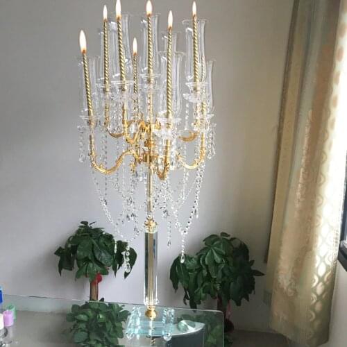 Table Candle Holder Metal Crystal Candlestick Home Decoration Geometric Candle Holders For Wedding Dinner Decoration ZZT057