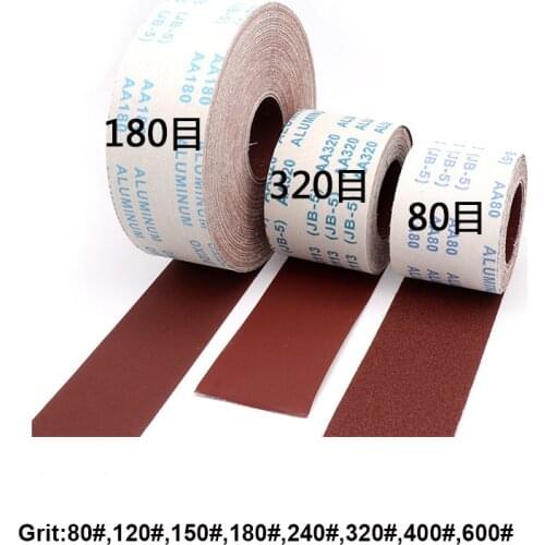1 Meter 90mm 80-600 Grit Sandpaper JB-5 Sand Belt Emery Cloth Roll Polishing Sandpaper For Woodworking Furniture Metal Polishing