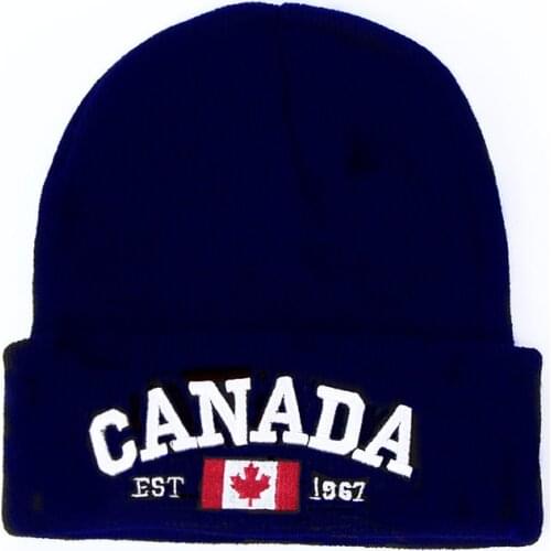 2017 New Unisex Famous Brand Man Women canada Warm Winter Knitted Knitting Hat Beanies Double-sided Turtleneck Cap Ski Cap