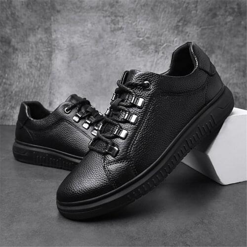 2021 new large size mens shoes simple fashion leather casual non-slip outdoor climbing wear-resistant breathable outdoor sports