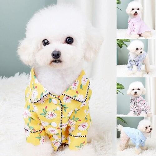Dog Pajamas Printed Pajamas Comfortable Breathable Skin-friendly Pet Supplies Dog Shirts Elegant Korean Style Pet Pajamas