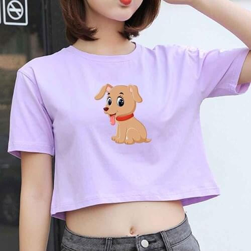 Graphic Tees Women Funny Dog Graphic T Shirts Streetwear Short Sleeve Top Female Kawaii Clothes Harajuku Casual Tees 100% Cotton
