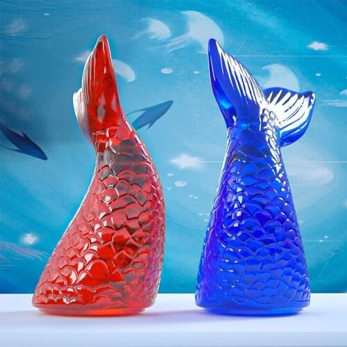 DIY Crystal Epoxy Mold 3d Mirror Mermaid Tail Fondant Cake Silicone Mold Cake Decorating Tools Resin Molds Candle Making Kit