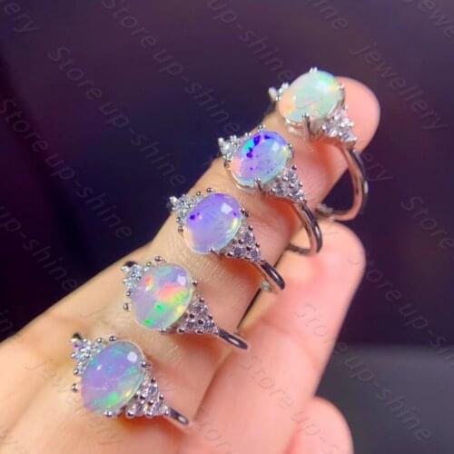 Luxury atmosphere hot sale style natural opal ring 925 silver womens ring noble and elegant