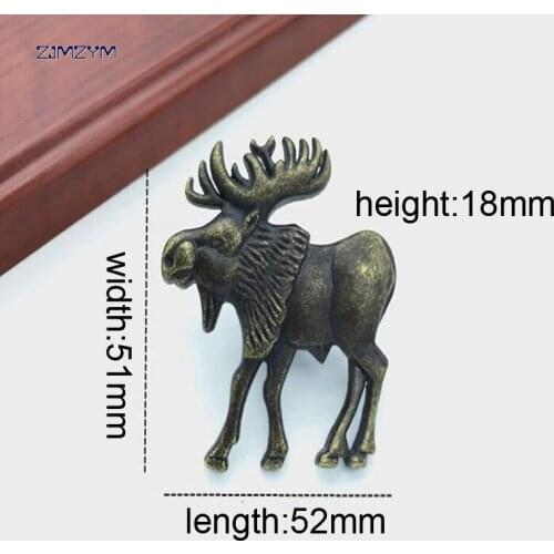 Vintage Furniture Cabinet Knobs And Handles Bronze Tone Pattern Drawer Cabinet Desk Door Pull Handle like deer