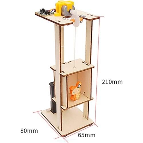 Assemble Electric Lift Elevator Kids Gifts Science Toys Wood Puzzles for STEM Educate Experiment School Project DIY Material Kit
