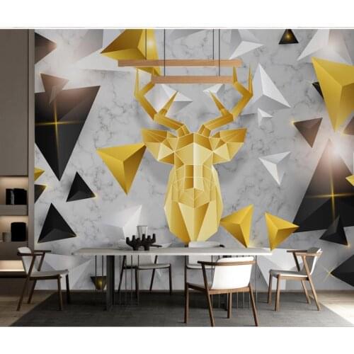Modern living room wallpapers Modern minimalist 3d polygonal polygon stereo TV background wall painting