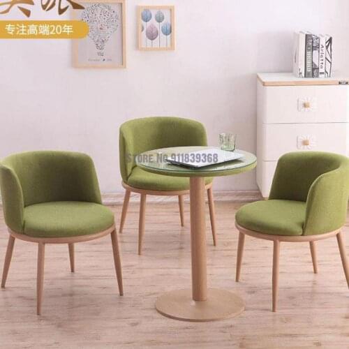 Chair back dining chair balcony small round table and chair coffee shop simple leisure rest area negotiation reception table and