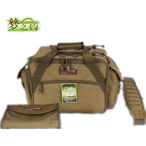 Dream Fishing Large Capacity Fishing Bag 47*29*21cm Waterproof 1200D Nylon Fishing Reel Cover YKK Zip Shoulder Bag Tool Storage