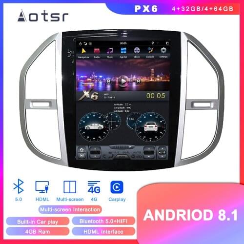 Tesla Style Android 8.1 GPS Navigation DVD Player For Mercedes-Benz Vito 2016+ Car Auto Radio Stereo Multimedia Head Unit Player