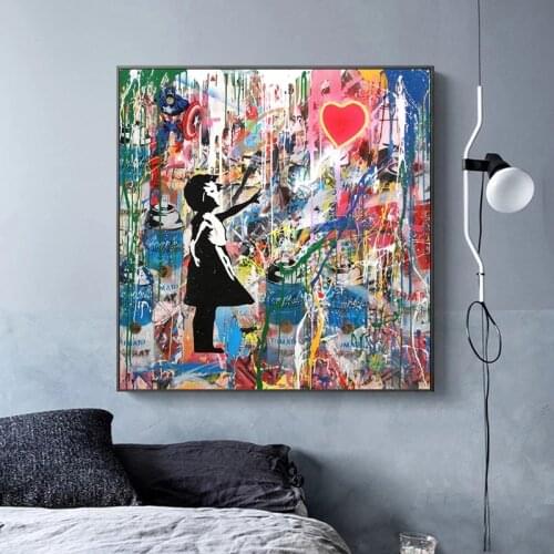 Disney Graffiti Banks Mickey Mouse Canvas Print Poster Street Art Mickey Donald Duck Wall Street Art Canvas Painting Poster
