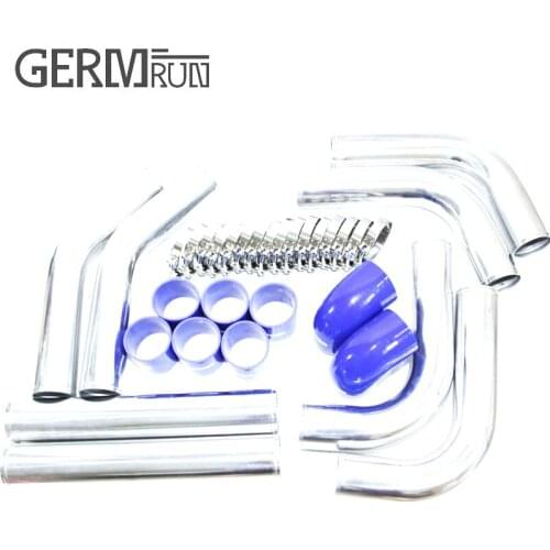 2.5" UNIVERSAL Intercooler Piping+Clamp+BLUE Hoses fits for Toyot@ Hond@ Acur