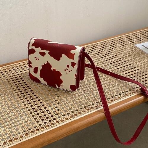 Vintage Popular Simple Female Daily Bag Fashion Cow Pattern Women Shoulder Bags Cute PU Leather Mini Crossbody Handbags