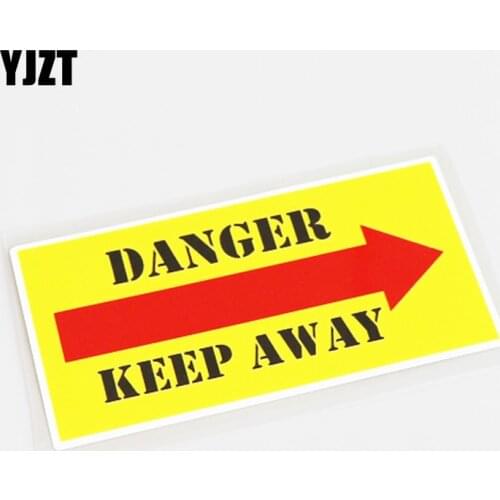 YJZT 13.5CM*6.8CM Fun Danger Keep Away Motorcycle Car Sticker Decal Decor PVC 13-1124