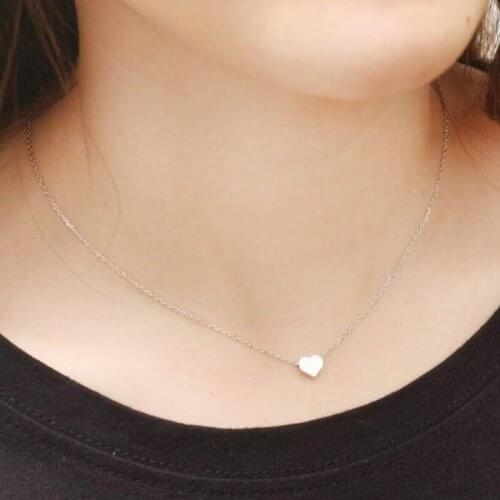 SMJEL Trendy Heart Shape Necklace Choker Everyday Jewelry Polish Heart Statement Necklaces Simple Collier Femme 2020