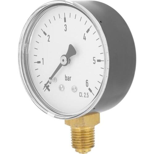 1/4" NPT Air Compressor/Hydraulic Pressure Gauge 0-6 bar Side Mount Manometer Hydraulic Gauge