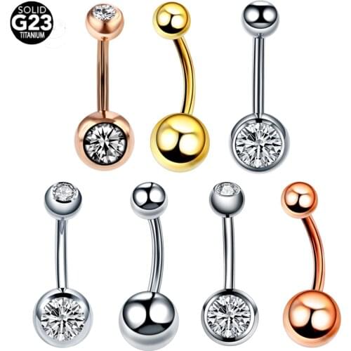 1PC G23 Titanium Navel Piercings Belly Piercings 14G Belly Button Rings Piercing Ombligo Nombril Navel Rings Dangle Body Jewelry