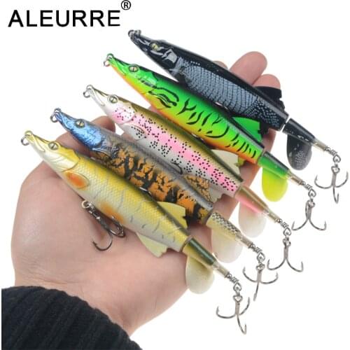 1PCS Whopper Popper 16g/13cm Topwater Fishing Lure Artificial Bait Hard Plopper Soft Rotating Tail Fishing Tackle Geer Pesca