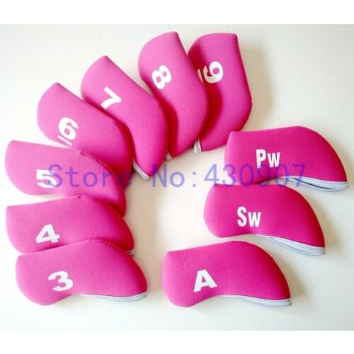 High Quality 10pc/Set Golf Neoprene Iron Head Covers For Golf XHOT Iron Sets Wedge Cover universal Pink Cover