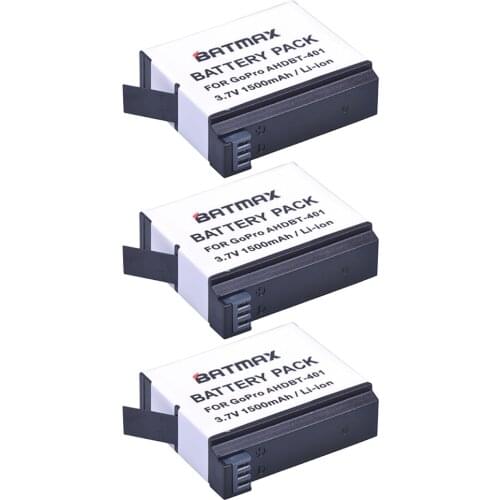 3Pcs/lot NEW 1500mAh AHDBT-401 AHDBT 401 402 Replacement Batteries for GoPro go pro GoPro4 HD Hero 4 Hero4 Black Silver Edition