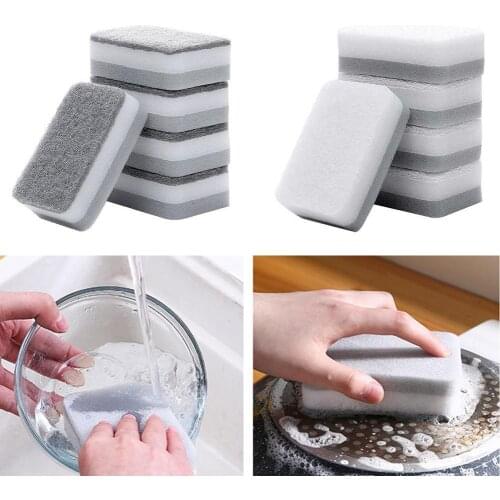 5Pcs/Set Highly efficient Scouring Pad Dish Cloth Cleaning Kitchen Hot Dish Strong Decontaminat Rags Towels Brush Household L2J4