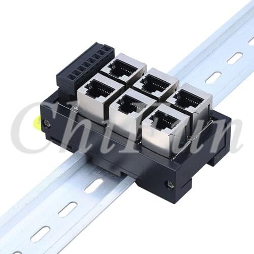6-hole RJ45 transfer terminal circuit board Ethernet port transfer terminal hub module terminal block
