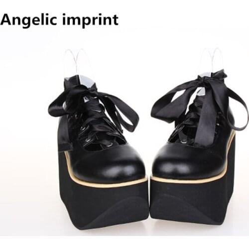 Angelic imprint woman mori girl lolita cosplay punk shoes lady high heels pumps wedges women princess dress party platform shoes