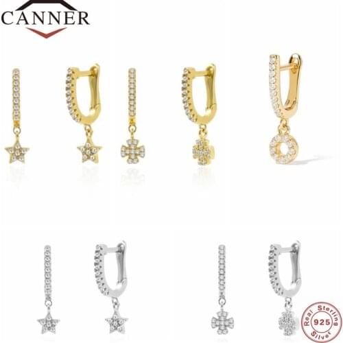CANNER European American Light Luxury 925 Sterling Silver INS U-shaped Hoop Earrings for Women Earring Jewelry pendientes