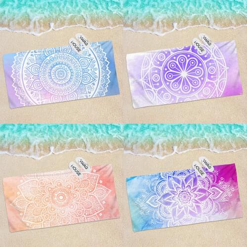 Mandala Geometry No Sand Free Quick Dry Beach Towel Surf Poncho Bath Summer Swimming Fitness Yoga Xxl Beach Towel