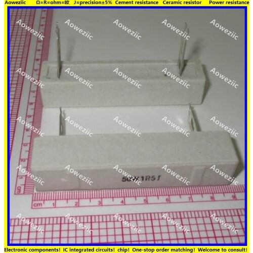 2Pcs 50W1R5J 50W 1.5 ohm +/- 5% Horizontal cement resistor 50W1.5ΩJ Cement resistance 50W1.5R 50W1.5OHM Ceramic resistor plug-in