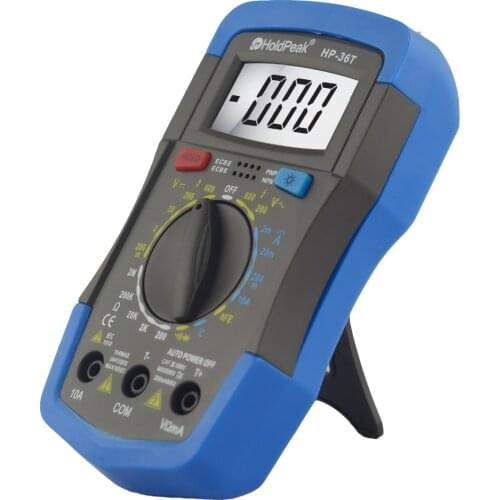 Holdpeak Multimeter Manual Range Digital Tester DC AC Voltage Resistance Temperature Instrument HP-36T
