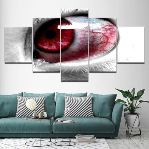 Canvas Painting Red bloodshot eyes 5 Pieces Wall Art Painting Modular Wallpapers Poster Print for living room Home Decor