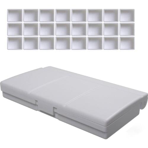 Paint Pallet Empty Watercolor Art Palette Cup Brush Oil Paint Mixing Tray Folding Airtight 12/24 Wells Box for students