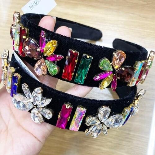 Colorful Vintage Crystal Headbands for Women ,Luxury Hairband Crown Wholesale Headband Hair Ornament Wedding Hair Accessories