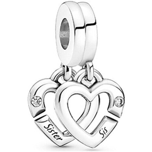 100% 925 Silver New Best Friend Combination Pendant Suitable For Original Pandora Bracelet Necklace Womens Diy Charm Jewelry