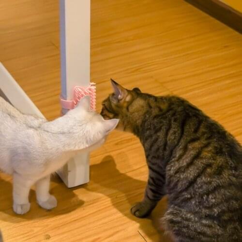 Soft Rubber Bristles Kitten Massager Tool Cat Self Groomer Wall Corner Massage Comb Fit for Flat Wall Corner Cage