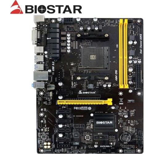 For BIOSTAR TB350-BTC 6GPU 6PCIE B250 H110 Mining motherboard DDR4 for intel AM4 32GB DVI SATA3 Desktop Motherboard