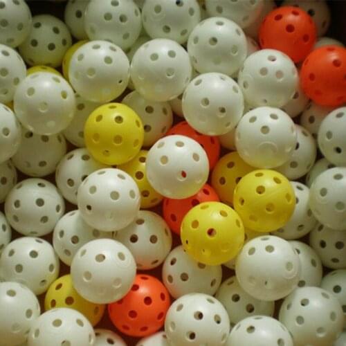 Wholesale 50 pcs/lot 42mm 26 Holes Practice Plastic Hollow Golf Ball for Beginner Golfer Indoor Outdoor Golf Training Aids