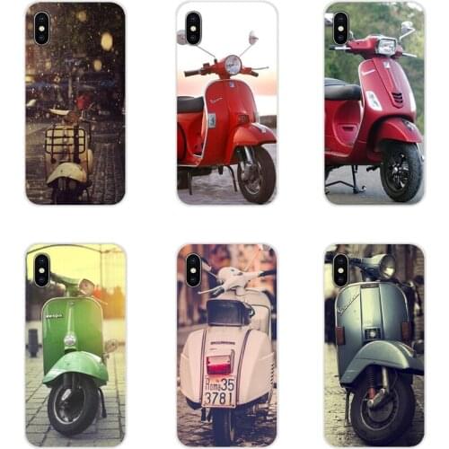 Soft Transparent Shell Cover For Apple iPhone X XR XS 11Pro MAX 4S 5S 5C SE 6S 7 8 Plus ipod touch 5 6 Classical vespaas scooter