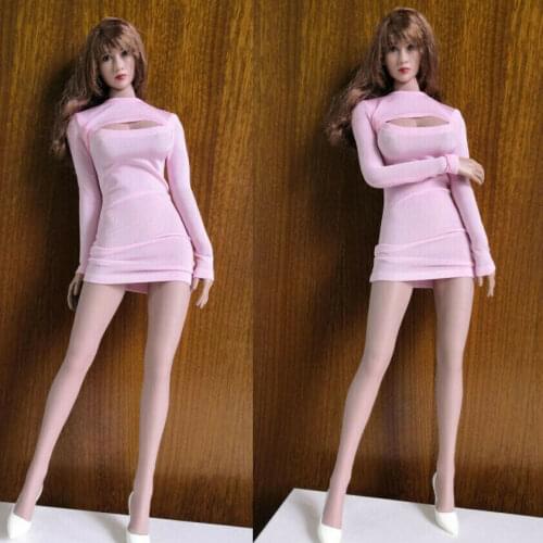 Custom 1:6th Figure Clothing Sexy T-shirt Tight Dress for 12" Female Body