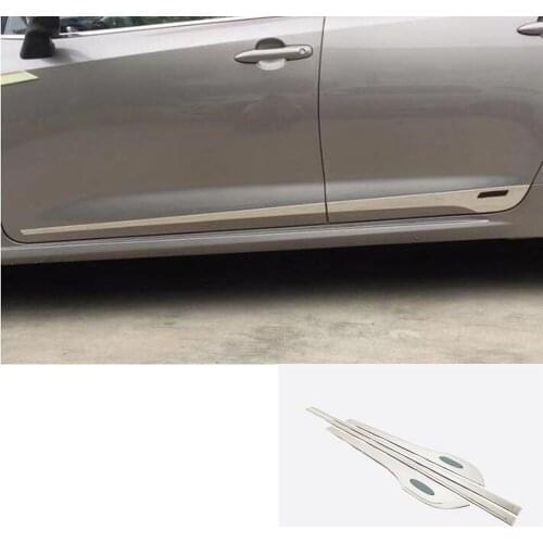 For Toyota Corolla Altis 2019 2020 2021 Side Door Trim ABS /Stainless Steel Strip Molding Stream Panel Bumper Hoods Sticks 4pcs