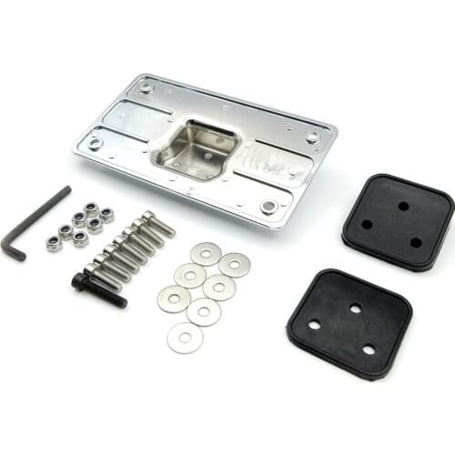 Motorcycle Laydown Tilt License Plate Frame For Harley Big Twins Sportster Dyna Softail 1973-2018 Mount Bracket Retro Metal 1Set