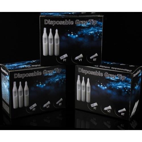 YILONG 50Pcs Series RT/VT Size Disposable Tattoo Tips white Color Tips Pre-sterilized Nozzle Tip Tattoo Needles